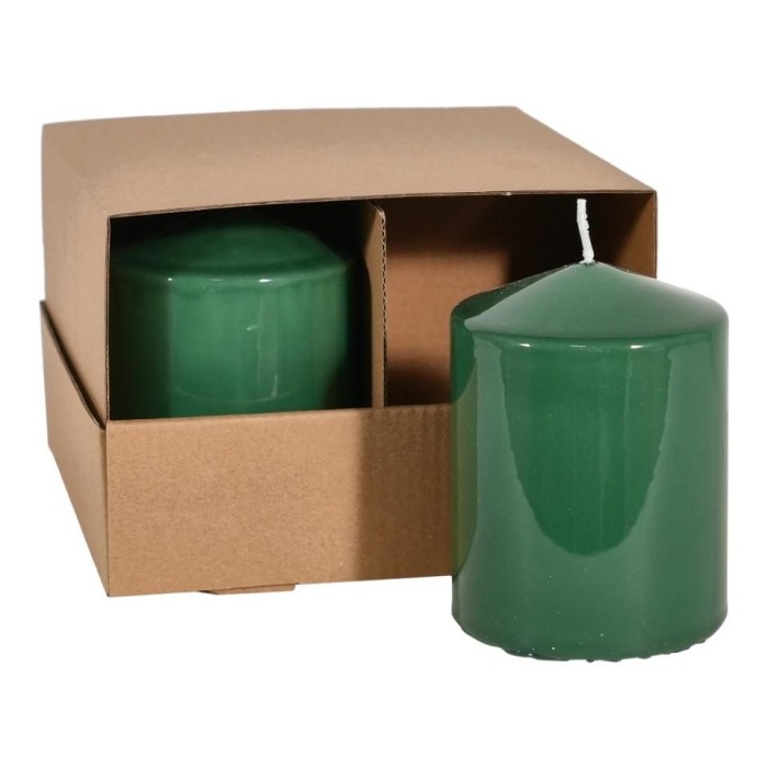 CANDELA MOCCOLO SMALTATA H.100XD.75 MM. VERDE